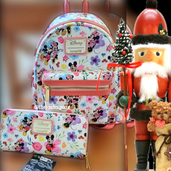 NWT Floral Pastel Disney 100th Anniversary Spring Backpack  Exclusive Loungefly - Picture 2 of 16